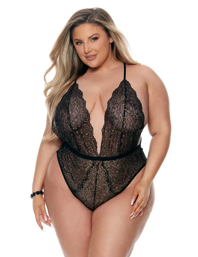 Embellished Plunging Teddy