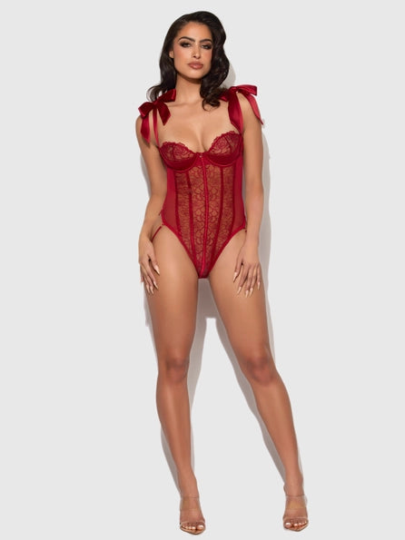 Rosalie Embroidered Lace Teddy