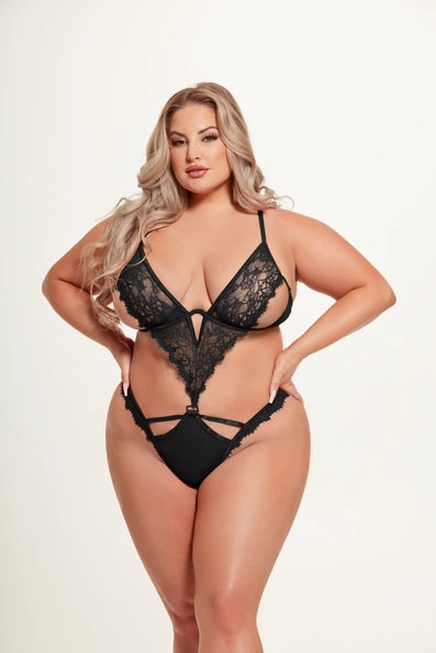 Nadia Lace & Mesh Cutout Teddy